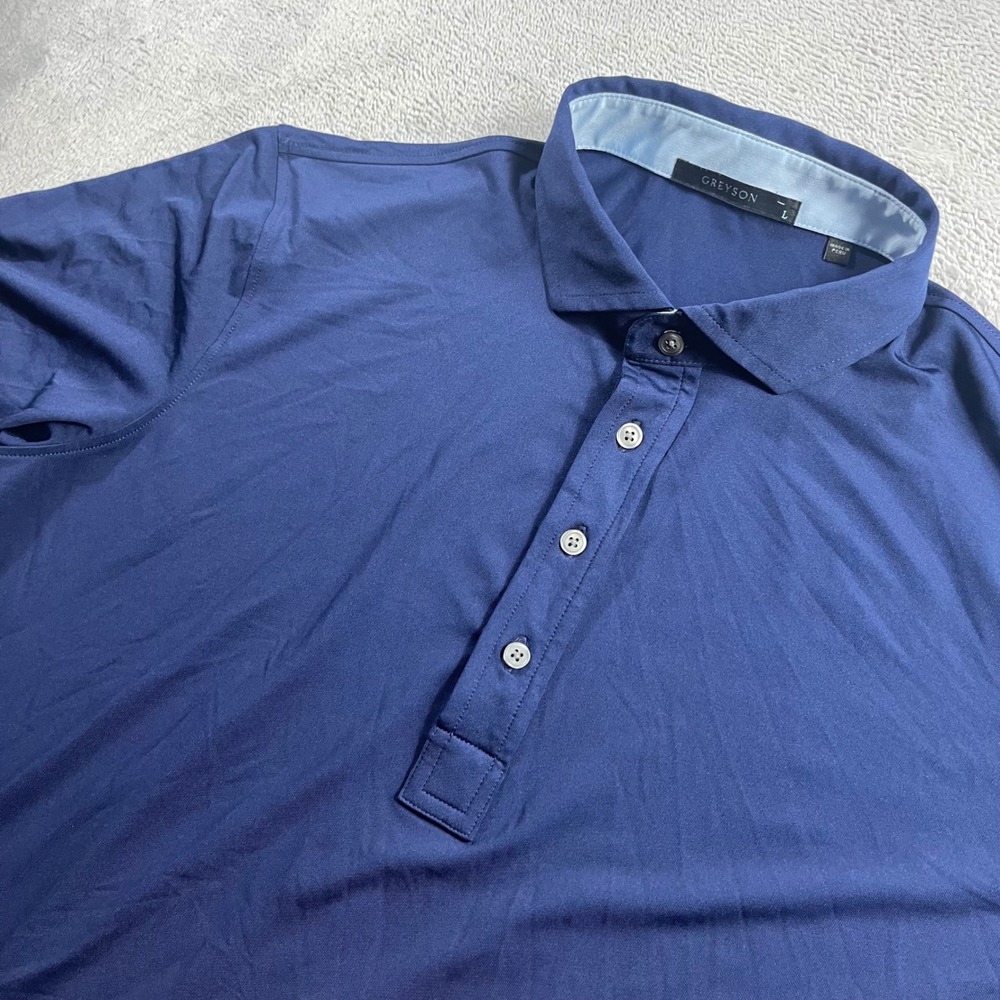 Greyson Mens Performance Polo Shirt Navy Blue Teen Cancer America Large L